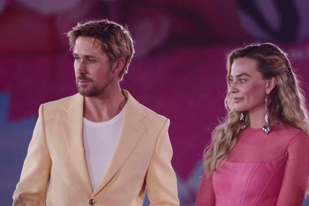 Barbie Pink Carpet July 6, 2023, Mexico City, Mexico: Ryan Gosling and Margot Robbie attend the pink carpet for Barbie at Toreo Parque Central. on July 6, 2023 in Mexico City, Mexico. (Photo by Carlos Tischler Eyepix Group) Copyright: xCarlosxTischler xEyepixxGroupx CT_06072023_95985