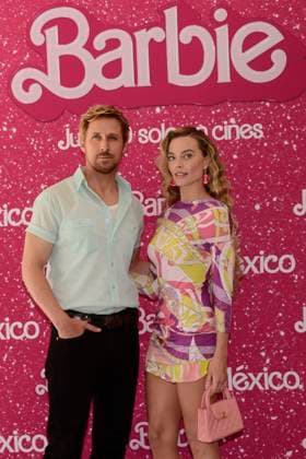Barbie Film Photocall July 7, 2023, Mexico City, Mexico:Ryan Gosling and Margot Robbie pose for photos during Barbie film Photocall at Mexico City Four Sason Hotel. on July 7, 2023 in Mexico City, Mexico. (Photo by Carlos Tischler Eyepix Group) Copyright: xCarlosxTischler xEyepixxGroupx CT_07072023_96103