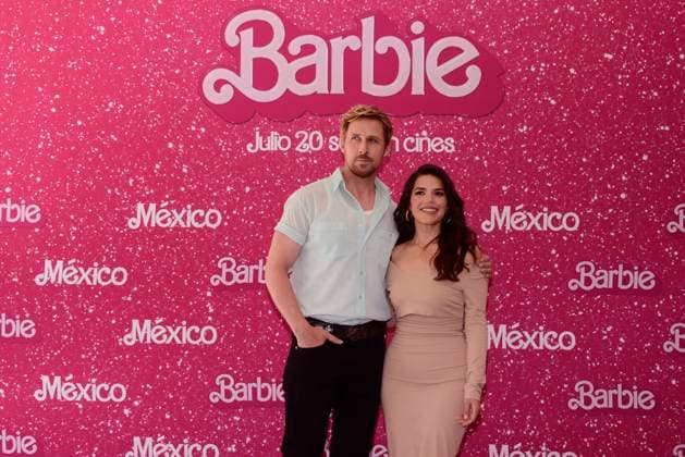 July 7, 2023, Mexico City, Mexico: Ryan Gosling and America Ferrera pose for photos during Barbie film Photocall at Mexico City Four Sason Hotel. on July 7, 2023 in Mexico City, Mexico. Mexico City Mexico - ZUMAe321 20230708_zia_e321_029 Copyright: xCarlosxTischlerx