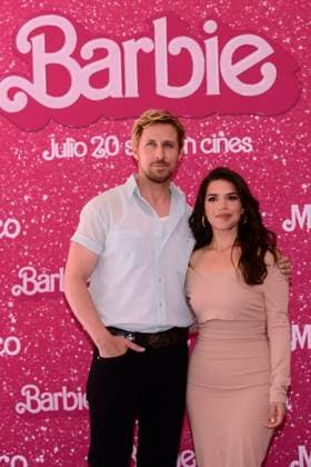 July 7, 2023, Mexico City, Mexico: Ryan Gosling and America Ferrera pose for photos during Barbie film Photocall at Mexico City Four Sason Hotel. on July 7, 2023 in Mexico City, Mexico. Mexico City Mexico - ZUMAe321 20230708_zia_e321_030 Copyright: xCarlosxTischlerx