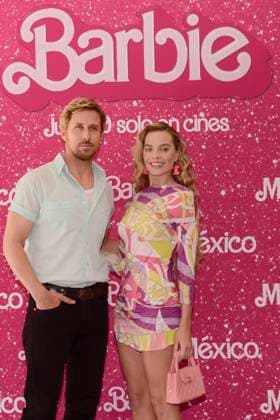 July 7, 2023, Mexico City, Mexico:Ryan Gosling and Margot Robbie pose for photos during Barbie film Photocall at Mexico City Four Sason Hotel. on July 7, 2023 in Mexico City, Mexico. Mexico City Mexico - ZUMAe321 20230708_zia_e321_053 Copyright: xCarlosxTischlerx