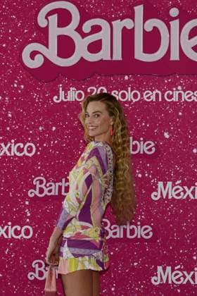 Barbie Film Photocall July 7, 2023, Mexico City, Mexico: Margot Robbie poses for photos during Barbie film Photocall at Mexico City Four Sason Hotel. on July 7, 2023 in Mexico City, Mexico. (Photo by Carlos Tischler Eyepix Group) Copyright: xCarlosxTischler xEyepixxGroupx CT_07072023_96131