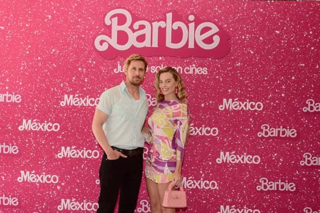July 7, 2023, Mexico City, Mexico:Ryan Gosling and Margot Robbie pose for photos during Barbie film Photocall at Mexico City Four Sason Hotel. on July 7, 2023 in Mexico City, Mexico. Mexico City Mexico - ZUMAe321 20230708_zia_e321_056 Copyright: xCarlosxTischlerx