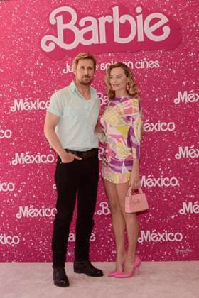 July 7, 2023, Mexico City, Mexico:Ryan Gosling and Margot Robbie pose for photos during Barbie film Photocall at Mexico City Four Sason Hotel. on July 7, 2023 in Mexico City, Mexico. Mexico City Mexico - ZUMAe321 20230708_zia_e321_057 Copyright: xCarlosxTischlerx