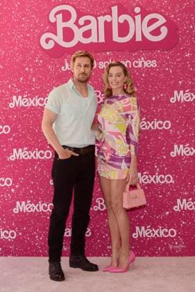 July 7, 2023, Mexico City, Mexico:Ryan Gosling and Margot Robbie pose for photos during Barbie film Photocall at Mexico City Four Sason Hotel. on July 7, 2023 in Mexico City, Mexico. Mexico City Mexico - ZUMAe321 20230708_zia_e321_059 Copyright: xCarlosxTischlerx