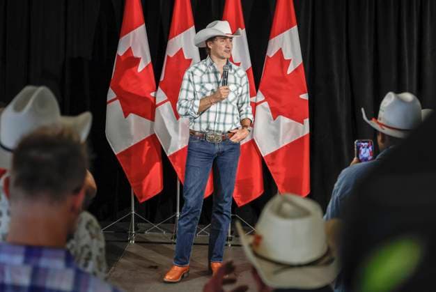 July 7, 2023, Calgary, AB, CANADA: Prime Minister Justin Trudeau attends a Liberal Party of Canada event in Calgary, Alta., Friday, July 7, 2023. Calgary CANADA  - ZUMAc35_ 20230707_zaf_c35_068 Copyright: xJeffxMcintoshx