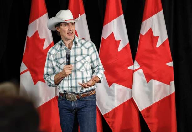 July 7, 2023, Calgary, Alberta, Canada: Canadian Prime Minister JUSTIN TRUDEAU, 51, attends a Liberal Party of Canada event in Calgary. Calgary Canada  - ZUMAc35_ 20230707_zaf_c35_067 Copyright: xJeffxMcintoshx