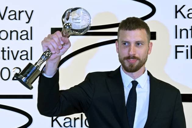 The last day of the 57th Karlovy Vary International Film Festival, July 8, 2023. Norwegian actor Herbert Nordrum receives the Male Actor Award for his role in Hypnosis at the closing ceremony. (CTKxPhoto SlavomirxKubes) CTKPhotoP2023070805856  CTKPhotoP2023070805856