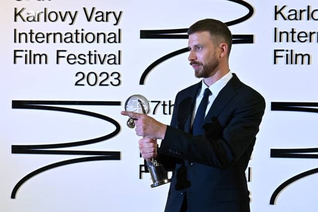 The last day of the 57th Karlovy Vary International Film Festival, July 8, 2023. Norwegian actor Herbert Nordrum receives the Male Actor Award for his role in Hypnosis at the closing ceremony. (CTKxPhoto SlavomirxKubes) CTKPhotoP2023070805859  CTKPhotoP2023070805859