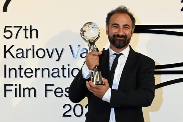The last day of the 57th Karlovy Vary International Film Festival, 8 July 2023. Iranian director of Empty Nets Behrooz Karamizade receives the Special Jury Prize at the closing ceremony. (CTKxPhoto SlavomirxKubes) CTKPhotoP2023070805862  CTKPhotoP2023070805862