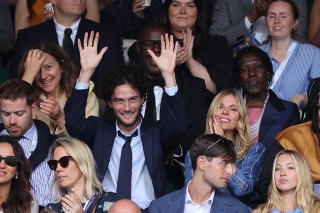 . 09 07 2023. London, United Kingdom. Celebrities including: Ellie Goulding Phoebe Dynevor Emma Corrin Lila Moss Sienna Miller Alexa Chung Jourdan Dunn , on day seven of the Wimbledon Tennis Championships in London .  xStephenxLockx xi-Imagesx IIM-24556-0064