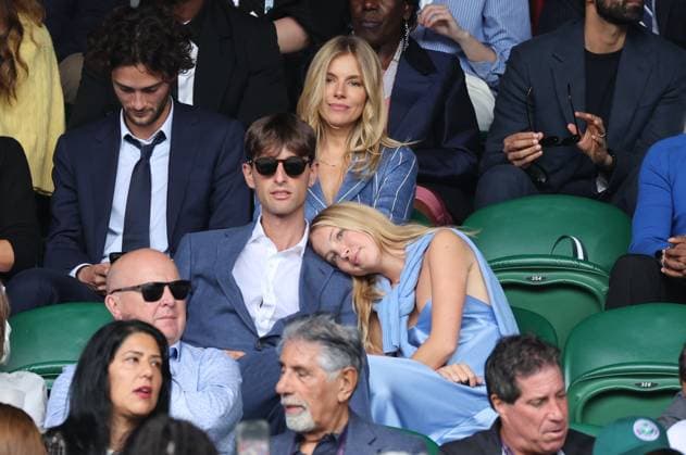 . 09 07 2023. London, United Kingdom. Celebrities including: Ellie Goulding Phoebe Dynevor Emma Corrin Lila Moss Sienna Miller Alexa Chung Jourdan Dunn , on day seven of the Wimbledon Tennis Championships in London .  xStephenxLockx xi-Imagesx IIM-24556-0071