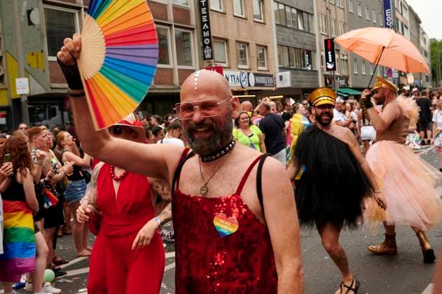 COLOGNE, GERMANY - 9 JULY 2023: Participant of Street Parade of the Christopher Street Day (CSD), Gay Pride. LGBT  Copyright: xVitaliixKliuievx