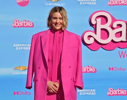 Director Greta Gerwig attends the premiere of the motion picture romantic comedy Barbie at the Shrine Auditorium on Sunday, July 9, 2023. Storyline: Barbie suffers a crisis that leads her to question her world and her existence.  LAP2023070902 JIMxRUYMEN