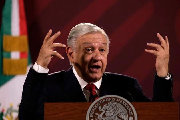 President of Mexico in daily morning conference at the National Palace July 10, 2023, Mexico City, Mexico: The President of Mexico, AndrÃ s Manuel Lopez Obrador at the press conference at the National Palace in Mexico City. on July 10, 2023 in Mexico City, Mexico (Photo by Luis Barron Eyepix Group). Copyright: xLuisxBarronx xEyepixxGroupx LB_20230710_AMLO1