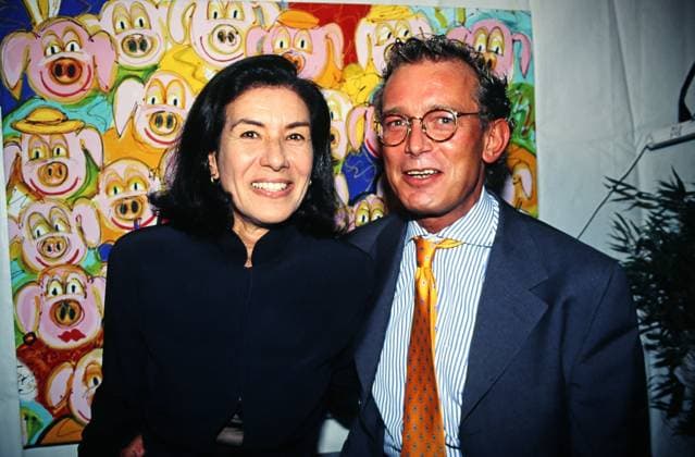 Nessrin Gräfin zu Königsegg mit Promi Friseur Gerhard Meir in München, Deutschland um 1999. Copyright: HartwigxValdmanis Nur redaktionelle Nutzung. Editorial usage only. VAL_7205000116