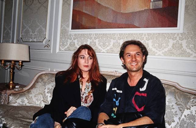 Juliane Werding, deutsche Schlager- und Popsängerin, mit Kollege und Produzent Stefan Waggershausen, Deutschland um 1991. Copyright: HartwigxValdmanis Nur redaktionelle Nutzung. Editorial usage only. VAL_7205000408