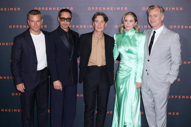 Bilder des Jahres 2023, Entertainment 07 Juli Entertainment Themen der Woche KW28 Oppenheimer Premiere - Paris JD Matt Damon, Robert Downey Jr, Cillian Murphy, Emily Blunt and Christopher Nolan attends Oppenheimer Premiere held at Grand Rex on July 11, 2023 in Paris, France. Photo by Jerome DominÃ ABACAPRESS.COM  Copyright: xDominexJerome ABACAx 860357_052 DominexJerome ABACAx 860357_052