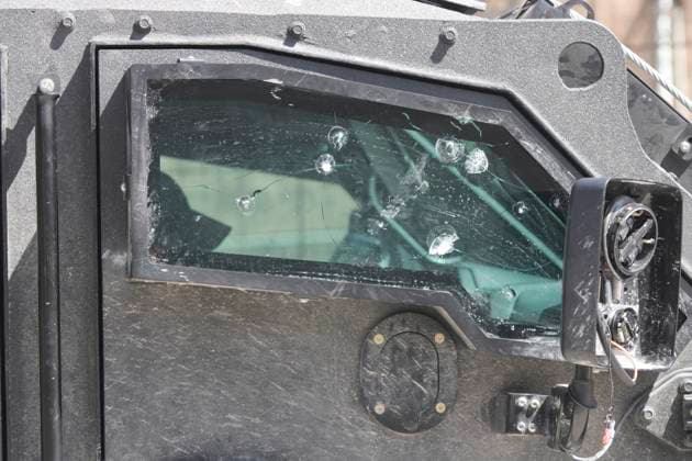July 11, 2023, Chilpancingo, Guerrero, Mexico: Damage sustained by the armoured truck when it was taken from the National Guard by demonstrators. Chilpancingo Mexico - ZUMAs310 20230711_zip_s310_011 Copyright: xLuisxExSalgadox