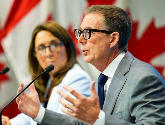 July 12, 2023, Ottawa, ON, Canada: Bank of Canada Governor Tiff Macklem and Senior Deputy Governor Carolyn Rogers hold a press conference at the Bank of Canada in Ottawa on Wednesday, July 12, 2023. Ottawa Canada  - ZUMAc35_ 20230712_zaf_c35_058 Copyright: xSeanxKilpatrickx
