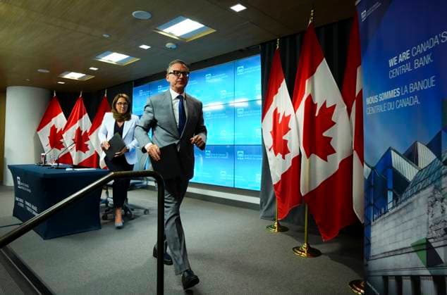July 12, 2023, Ottawa, ON, Canada: Bank of Canada Governor Tiff Macklem and Senior Deputy Governor Carolyn Rogers leave after holding a press conference at the Bank of Canada in Ottawa on Wednesday, July 12, 2023. Ottawa Canada  - ZUMAc35_ 20230712_zaf_c35_060 Copyright: xSeanxKilpatrickx