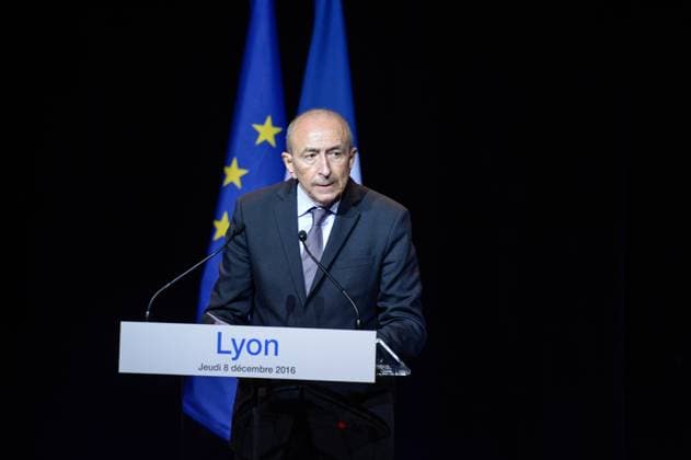 Fete Des Lumieres Opening - Lyon Mayor of Lyon Gerard Collomb delivers his speech during the official opening of the Festival of Lights (Fete des Lumieres) in Lyon, France on December 8, 2016. Photo by Julien Reynaud APS-Medias ABACAPRESS.COM Lyon France  Copyright: xReynaudxJulien APS-Medias ABACAx 574446_010 ReynaudxJulien APS-Medias ABACAx 574446_010 