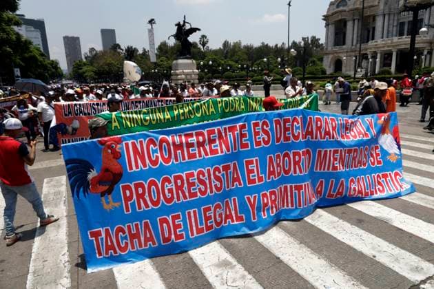 Third peaceful national march Animal welfare with science in Mexico City July 13, 2023, Mexico City, Mexico: Workers and businessmen in the fighting cock, bullfighting and hunting industry demand that the government of Mexico City and the Government of Mexico not promote laws that end their companies and sources of employment, during the third march called Animal welfare with science in the Zocalo in Mexico City. on July 13, 2023 in Mexico City, Mexico (Photo by Luis Barron Eyepix Group). Copyright: xLuisxBarronx xEyepixxGroupx LB_20230713_GALLOS4
