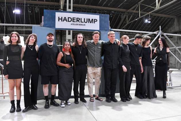 Designer Johann Ehrhardt with his team at the Haderlump Fashion Show Opus Manuum at the Berlin Fashion Week Spring Summer 2024 at Wilhelm Studios Berlin, 13 07 2023 Foto:xN.xKubelkax xFuturexImage