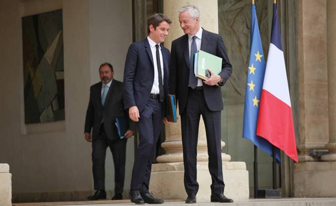 Le conseil des Ministres au Palais de l Elysee en presence de Bruno Le Maire Gabriel Attal et Francois Braun NEWS: Le conseil des Ministres - Paris - 13 07 2023 JonathanRebboah Panoramic  PESRK24022012