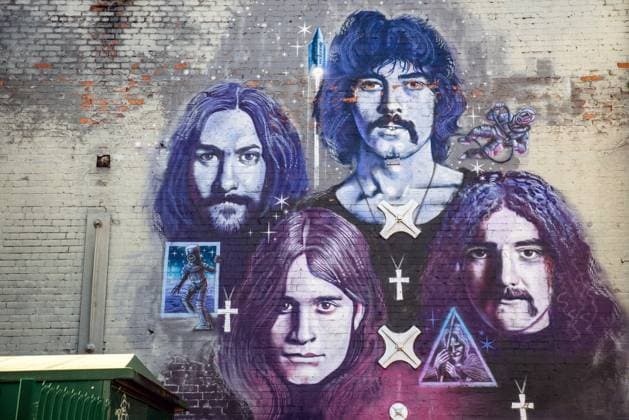Black Sabbath - Birmingham Originally from Birmingham, Ozzy Osbourne s group, Black Sabbath, has a bridge in their name as well as some walls in their effigy. Birmingham, UK on May 11, 2022. Photo by Denis Prezat ABACAPRESS.COM Birmingham West Midlands United Kingdom  Copyright: xPrezatxDenis ABACAx 810434_005 PrezatxDenis ABACAx 810434_005 