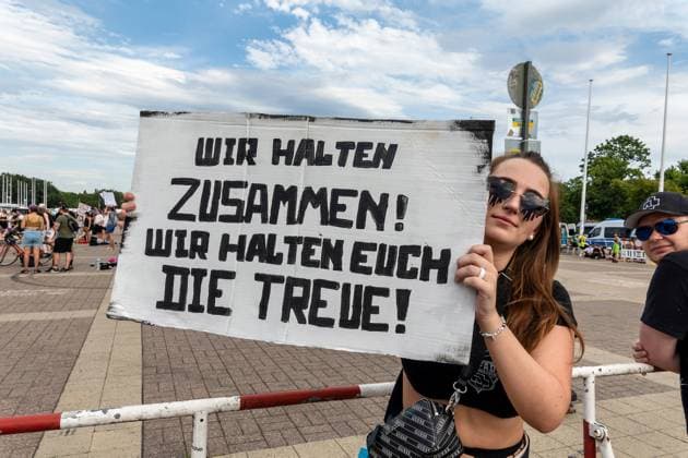 15 07 2023,Berlin,Concert of the band Rammstein in the evening at the Olympiastadion Impressions before the start outside the stadium Pro Rammstein