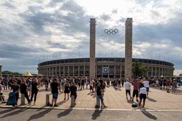 15 07 2023,Berlin,Concert of the band Rammstein in the evening at the Olympiastadion impressions before the start outside the stadium