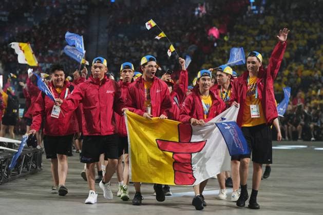 July 16, 2023, Halifax, NS, Canada: Athletes from Team Nunavut take part in the athletes parade during the opening ceremony of the North American Indigenous Games 2023 in Halifax, Sunday, July 16, 2023. Halifax Canada  - ZUMAc35_ 20230716_zaf_c35_109 Copyright: xDarrenxCalabresex
