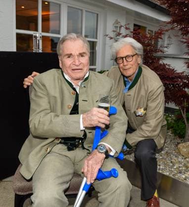 Geburtstag SKL Prinz Leopold von Bayern in Donner & Reuschel Privat Bank in Schwabing am 27Juni 2023 Fritz Wepper und Bernd Herzsprung _DSC4424