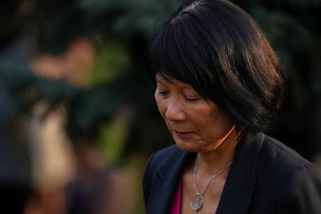 July 17, 2023, TORONTO, ON, CAN: Toronto s Mayor Olivia Chow attends a public vigil for Karolina Huebner-Makurat, in Toronto, Monday, July 17, 2023. The mother of two was killed by a stray bullet on July 7 after a shooting in her Leslieville neighbourhood. TORONTO CAN  - ZUMAc35_ 20230717_zaf_c35_102 Copyright: xChrisxYoungx