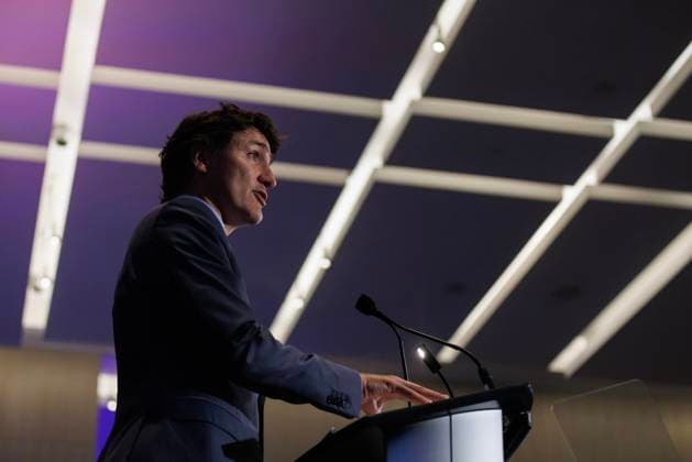 July 18, 2023, TORONTO, ON, Canada: Prime Minister of Canada, Justin Trudeau, speaks during Australia-Canada Economic Leadership Forum in Toronto, Tuesday, July 18, 2023. TORONTO Canada  - ZUMAc35_ 20230718_zaf_c35_013 Copyright: xColexBurstonx