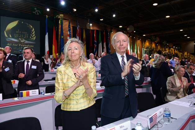 Meeting of the Iranian Resistance - Villepinte United States Senator Joseph (or Joe) Lieberman and wife Hadassah seen at the annual meeting of the Iranian resistance in Villepinte, north of Paris, France, on June 27, 2014. Thousands of exiled Iranians as well as dignitaries from many countries attended the meeting. Photo by Ammar Abd Rabbo ABACAPRESS.COM Villepinte France  Copyright: xAbdxRabboxAmmar ABACAx 454819_021 AbdxRabboxAmmar ABACAx 454819_021 
