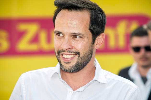 Martin Hagen, Spitzenkandidat, Wahlkampfauftakt FDP Bayern, München, 19.07.2023 Deutschland, München, 19. Juli 2023, Martin Hagen, FDP-Spitzenkandidat Bayern, bei Wahlkampf Kick-Off der FDP Bayern auf dem Odeonsplatz, *** Martin Hagen, top candidate, election campaign kick off FDP Bavaria, Munich, 19 07 2023 Germany, Munich, 19 July 2023, Martin Hagen, FDP top candidate Bavaria, at election campaign kick off of the FDP Bavaria on the Odeonsplatz,