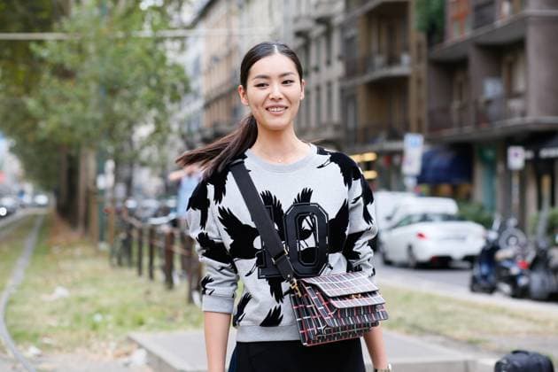 Milan Fashion Week - Street Style Liu Wen, model, during Gucci Ready-to-Wear Spring-Summer 2015 show, held at piazza Oberdan, 2 B, Milan, Italy on september 17th, 2014. Photo by Sophie Mhabille ABACAPRESS.COM Milan Italy  Copyright: xMhabillexSophie ABACAx 472359_047 MhabillexSophie ABACAx 472359_047 