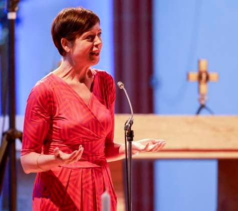 Ulla Fiebig, the new SWR state broadcasting director of Rhineland-Palatinate, at the opening of the Music Summer in the St. Stephans Catholic Church in Mainz