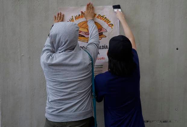 Protest Against Mayor Sandra Cuevas For Social Cleansing Actions In Mexico City Various sexual dissidence collectives, feminists and people dedicated to popular graphics, intervene the wall with stickers while demonstrating on the esplanade of the Cuauhtemoc mayor s office in Mexico City, against what they define as social cleansing , ordered through the diamond operation by Mayor Sandra Cuevas, after the implementation of operations that seek order, tranquility and cleanliness of the streets of the district, according to the district. Mexico City Mexico City Mexico  Copyright: xGerardoxVieyrax originalFilename: vieyra-notitle230721_npYN1.jpg