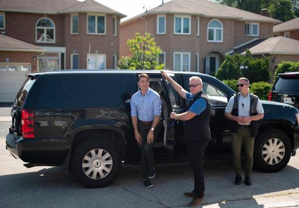 July 22, 2023, Scarborough, ONT, CANADA: Prime Minster Justin Trudeau arrives at a home in Scarborough, Ont., to commemorate the 40th anniversary of Black July on Saturday, July 22, 2023. Scarborough CANADA  - ZUMAc35_ 20230722_zaf_c35_015 Copyright: xTijanaxMartinx