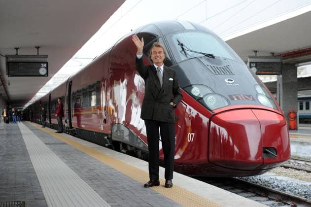 Luca Cordero di Montezemolo inaugurates the NTV, Europe s most modern train - Italy President Luca Cordero di Montezemolo, in front of the high speed train Italo, in Naples railway station, on the occasion of the inaugural trip to Naples, Italy, April 20, 2012. Named Italo , Italy s first private high-speed train is the Europe s most modern train. Launched by Ferrari head Luca di Montezemolo s company NTV it made its inaugural journey from Rome to Naples. Italo travels at a top speed of 360 km per hours. NTV, is a euro900 million project that will link Rome, Milan, Turin, Venice, Florence, Bologna, Naples, Bari and Salerno. It has three different coach classes. Photo by ABACAPRESS.COM Naples Italy  Copyright: xABACAx 317368_003 ABACAx 317368_003 