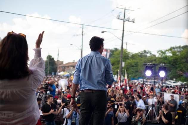 July 22, 2023, Toronto, ONT, CANADA: Prime Minster Justin Trudeau speaks to the crowd from the stage at the Fun Philippines Festival in Toronto, on Saturday, July 22, 2023. Toronto CANADA  - ZUMAc35_ 20230722_zaf_c35_057 Copyright: xTijanaxMartinx