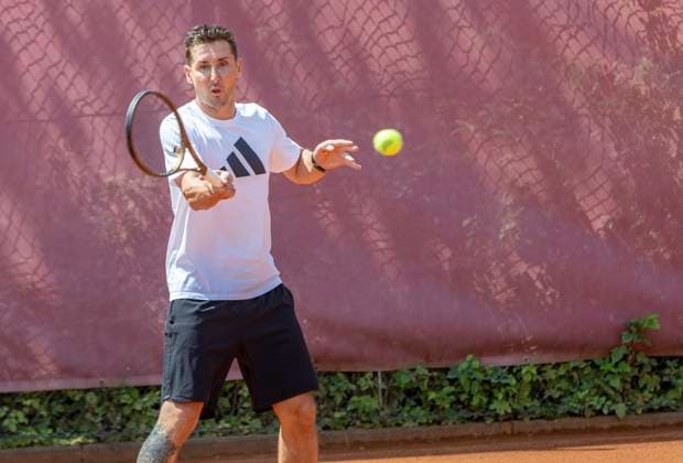 Miroslav Klose Charity Benefit Tennis Doubles Tournament for Munich Heart at Sportpark Beutelstahl in Munich Germany Date 23 07 2023