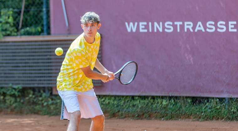 Noa Klose 18 Son of Miroslav Klose Charity Benefit Tennis Doubles Tournament for Munich Heart at Sportpark Beutelstahl in Munich Germany Date 23 07 2023