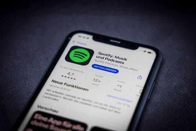 App Store Apple 15 06 2023 Apple App Store on an iPhone Apps Charts, Free Apps Spotify Music and Podcasts