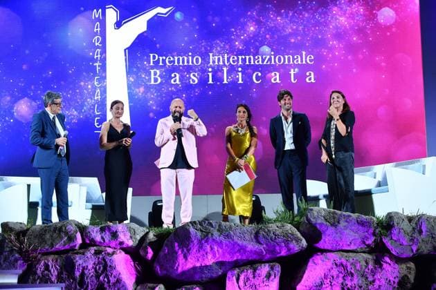 Maratea : Basilicata Marateale International Prize . In the photo : Daniele Stoppelli, Nicola Timpone, Antonella Caramia, Luigi Corradi, Paolo Barletta and Beatrice Bulgari  Copyright: xMaurizioxD Avanzox xipa-agency.nx xMaurizioxDxAvanzox IPA_IPA39411288