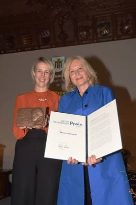 Katrin Habenschaden mayor Maren Kroymann actress cabaret artist award winner Munich 25 07 2023 Marienplatz Old Town Hall Dieter Hildebrandt Award 2023 award ceremony Munich