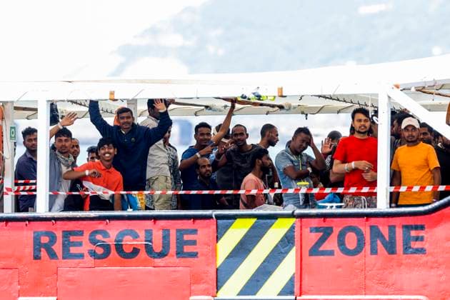 Italy: Open Arms, 73 migrants rescued the arrival of the NGO ship Open Arms, which picked up 73 migrants, including two minors rescued in the central Mediterranean Sea 1D3A7753 Copyright: xAntonioxBalascox